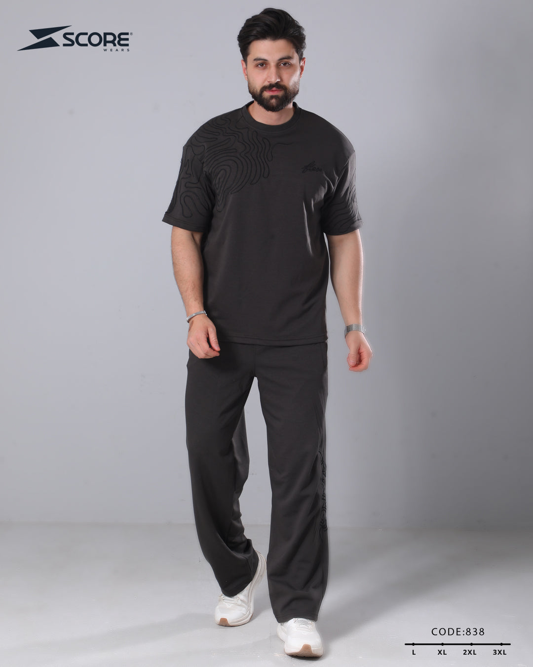 بنطلون قطن و تيشرت قطن 838 oversize طقم