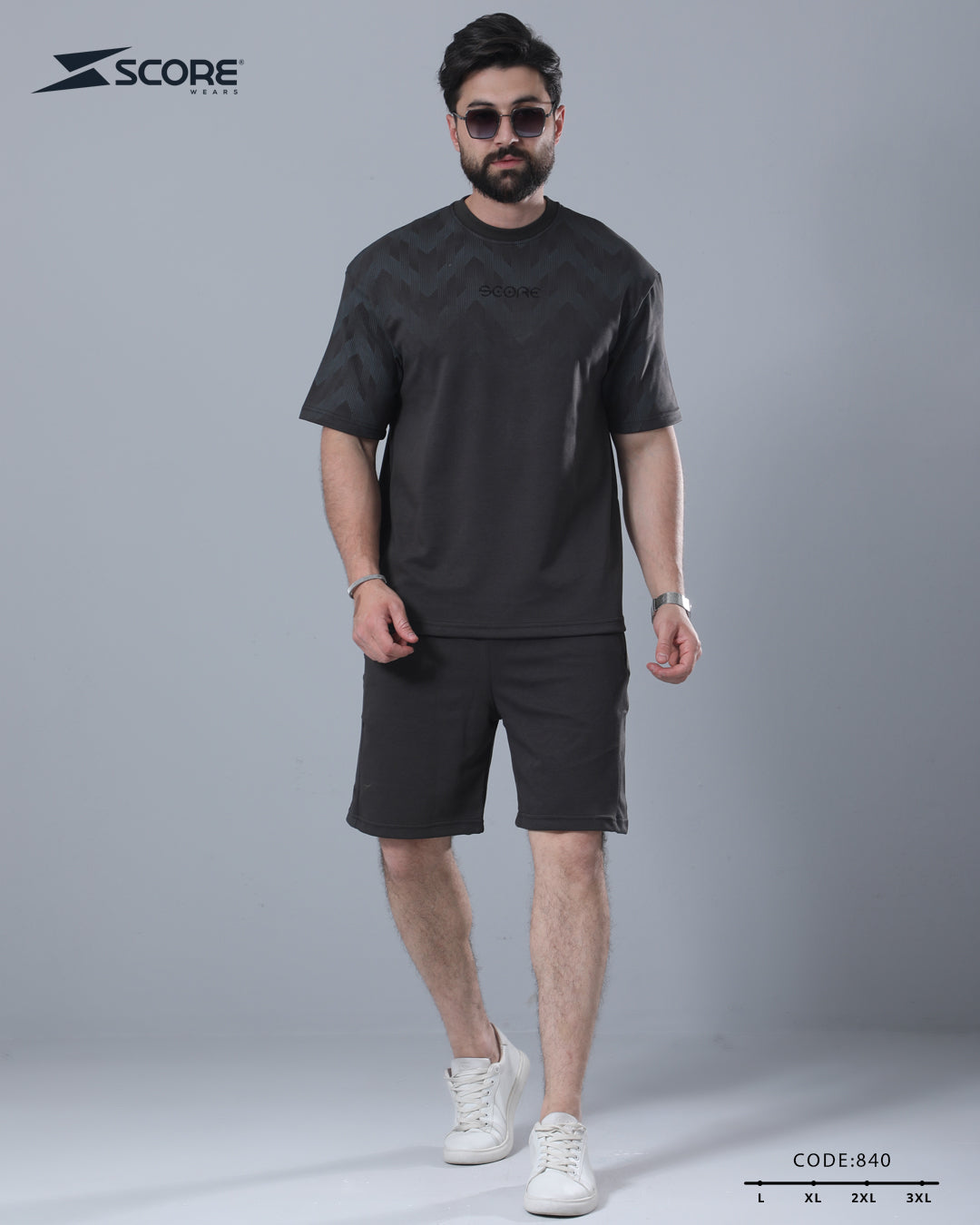 شورت قطن و تيشرت قطن 840 oversize طقم