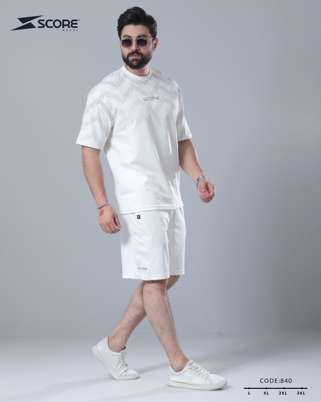 شورت قطن و تيشرت قطن 840 oversize طقم