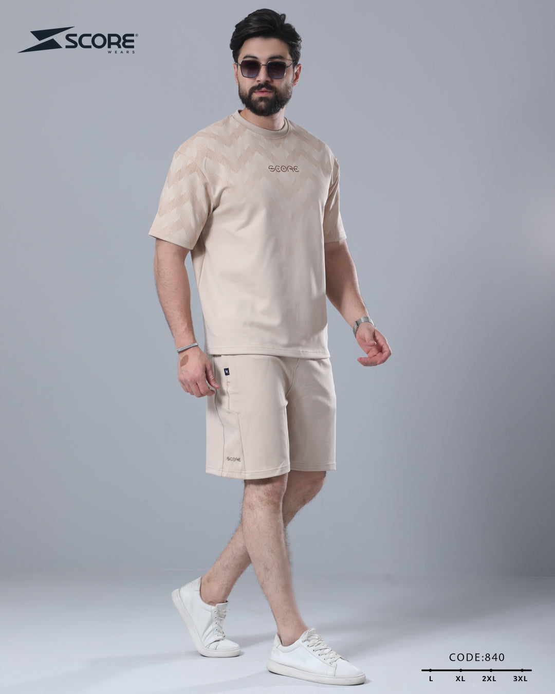 شورت قطن و تيشرت قطن 840 oversize طقم