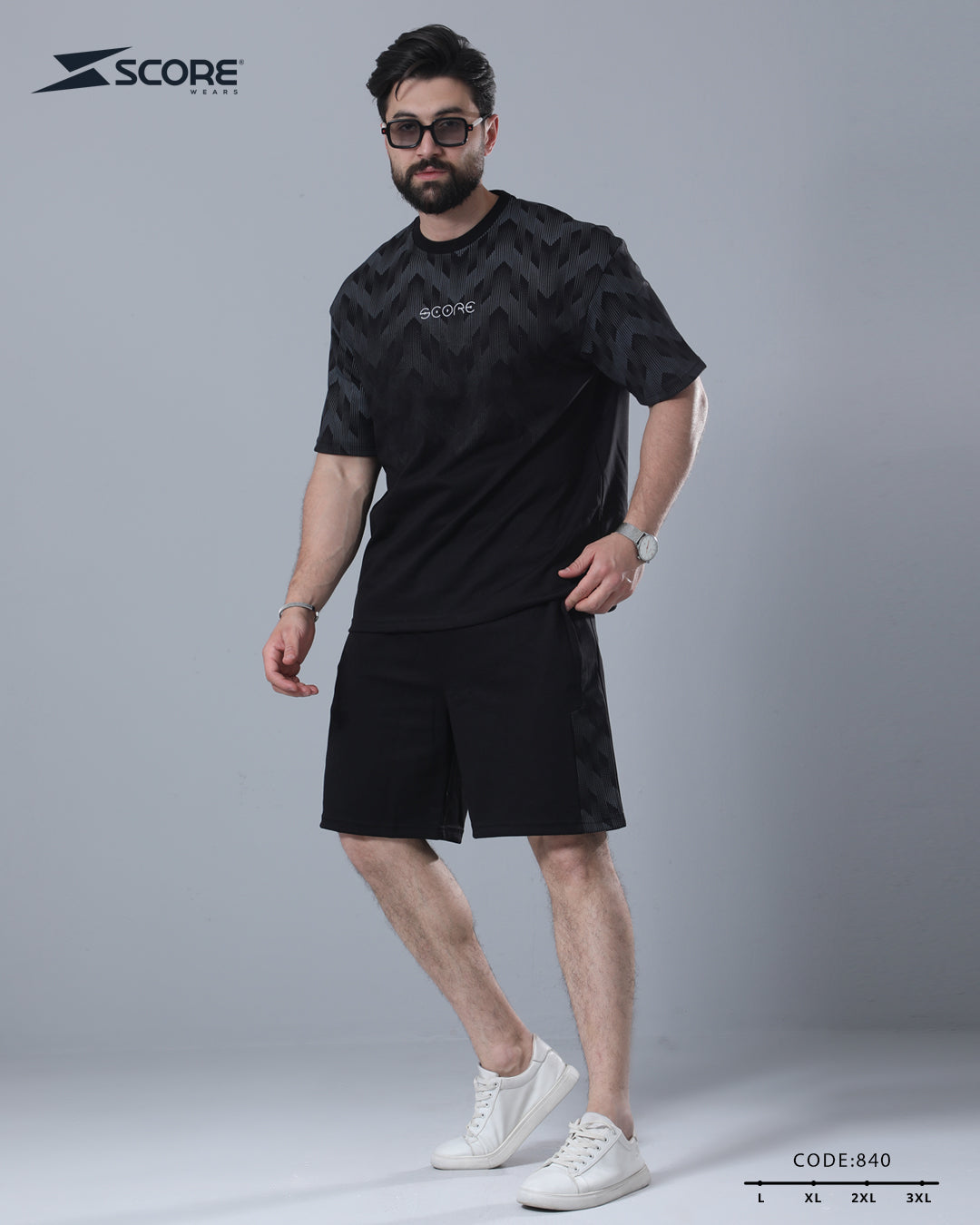 شورت قطن و تيشرت قطن 840 oversize طقم