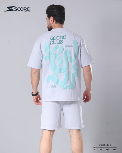 شورت قطن و تيشرت قطن 836 oversize طقم