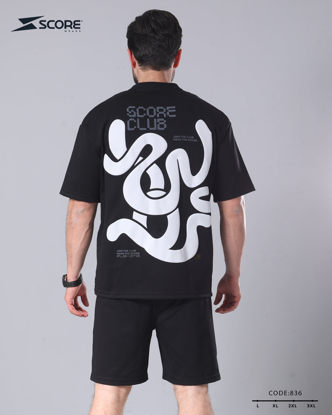 شورت قطن و تيشرت قطن 836 oversize طقم