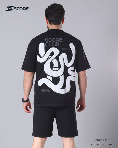شورت قطن و تيشرت قطن 836 oversize طقم