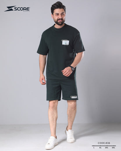 شورت قطن و تيشرت قطن 836 oversize طقم