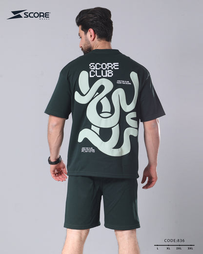 شورت قطن و تيشرت قطن 836 oversize طقم
