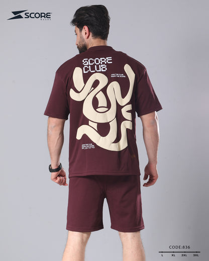شورت قطن و تيشرت قطن 836 oversize طقم