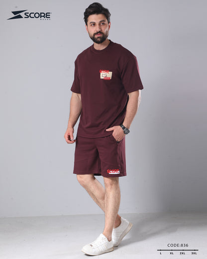 شورت قطن و تيشرت قطن 836 oversize طقم