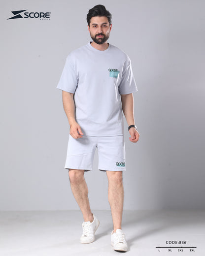 شورت قطن و تيشرت قطن 836 oversize طقم