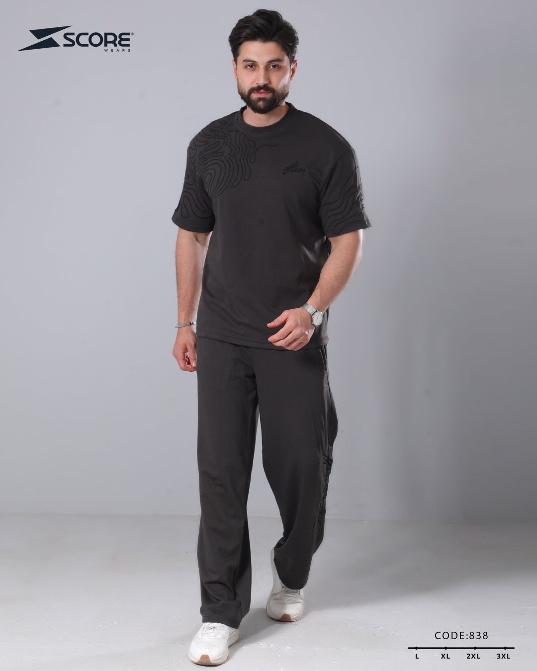 بنطلون قطن و تيشرت قطن 838 oversize طقم