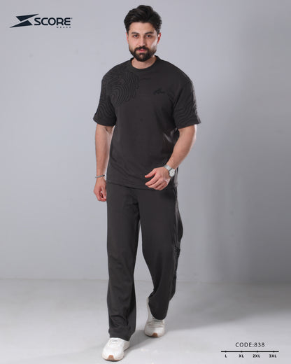 بنطلون قطن و تيشرت قطن 838 oversize طقم