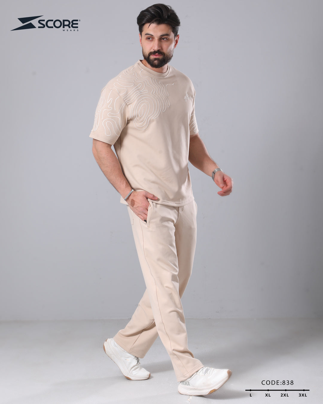 بنطلون قطن و تيشرت قطن 838 oversize طقم