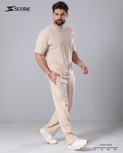 بنطلون قطن و تيشرت قطن 838 oversize طقم
