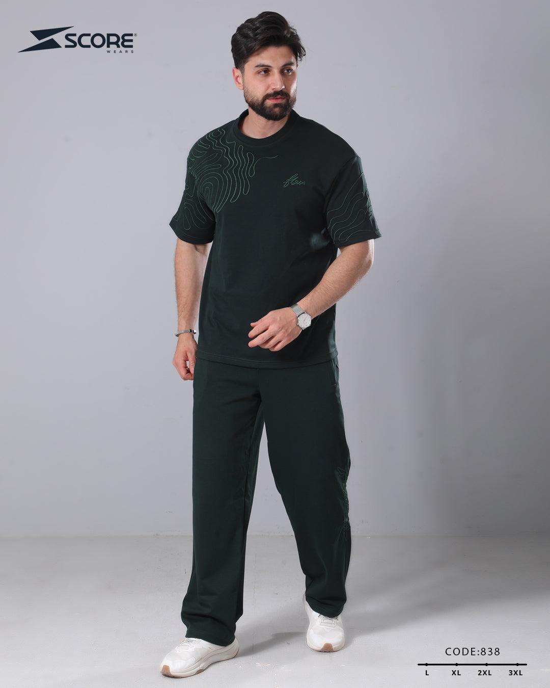 بنطلون قطن و تيشرت قطن 838 oversize طقم