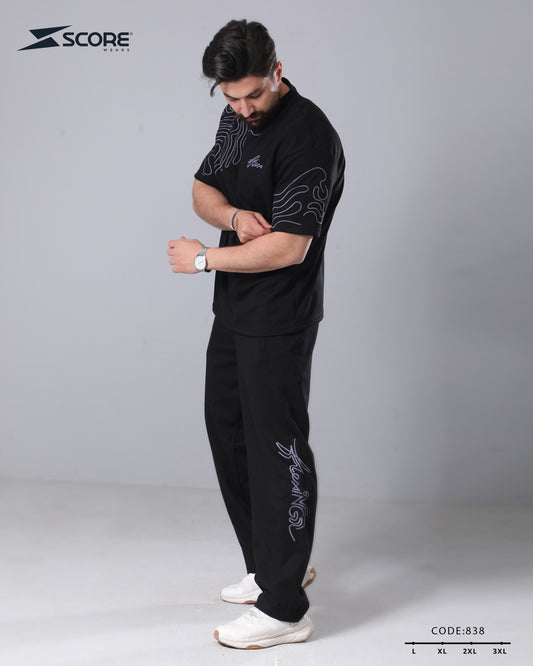 بنطلون قطن و تيشرت قطن 838 oversize طقم