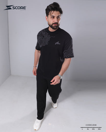 بنطلون قطن و تيشرت قطن 838 oversize طقم